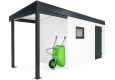 GARDEON® Gartenhaus mit Hörmann-Tür, Fenster und überdachtem Bereich
